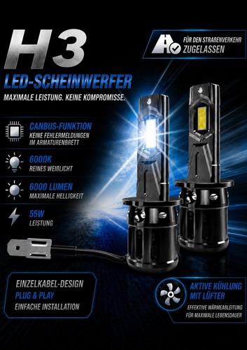 55w 12v birne lampe led - 2x,